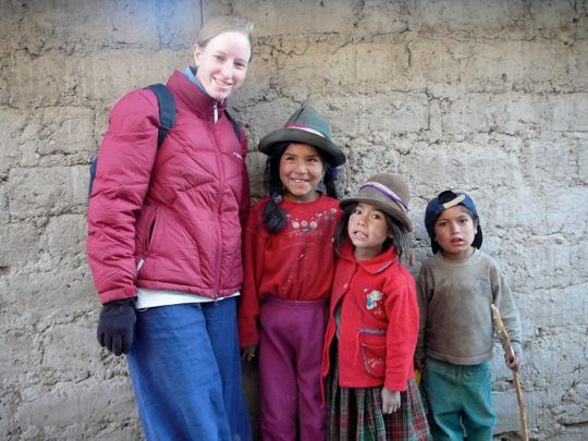 Christine in Peruvian village